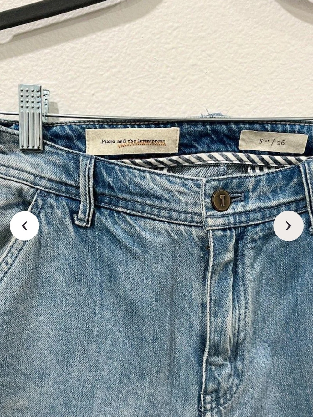Anthropologie wide leg blue denim jeans Light Wash Blue - Picture 3 of 5